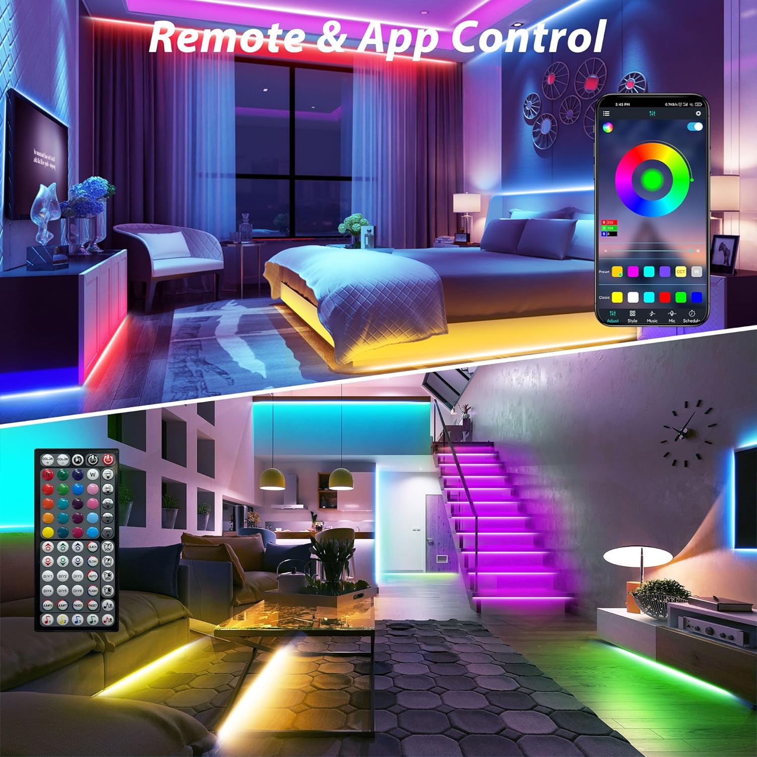 smartphone app control via wifi/bluetooth
