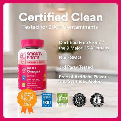 SmartyPants Women's Multivitamin Gummies – Bedside Vanity Beauty Supplement, 21 Nutrients in 3 Gummies