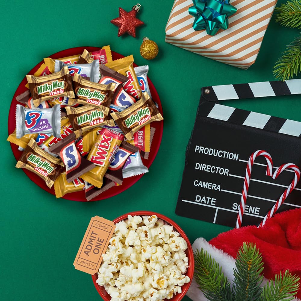 SNICKERS, TWIX, MILKY WAY & 3 MUSKETEERS Minis Milk Chocolate Bars Variety Pack – Streamlined Bulk Candy Bowl for Clean Entertaining Spaces