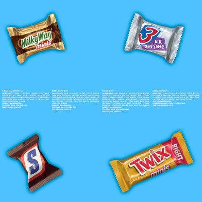 SNICKERS, TWIX, MILKY WAY & 3 MUSKETEERS Minis Milk Chocolate Bars Variety Pack – Streamlined Bulk Candy Bowl for Clean Entertaining Spaces