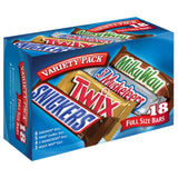 SNICKERS, TWIX, 3 MUSKETEERS, MILKY WAY Variety Chocolate Bar Bundle, Ready-to-Give Hostess Gift and Reindeer Game Prize, 18 ct Pack