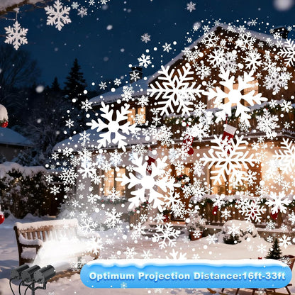 SnowflakePro Flameless Snowfall Projector Light, No Fire Risk LED Holiday Lighting Safe for Kids Pets and Bedrooms During Sleep