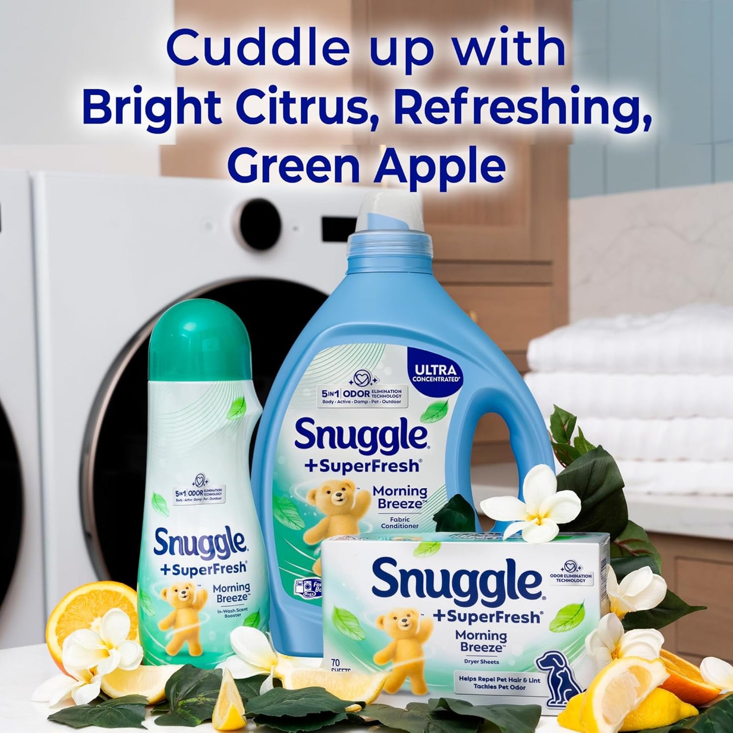 Snuggle SuperFresh Fabric Softener Liquid – Morning Breeze Scent for a Calming Self-Care Laundry Ritual, 150 Loads