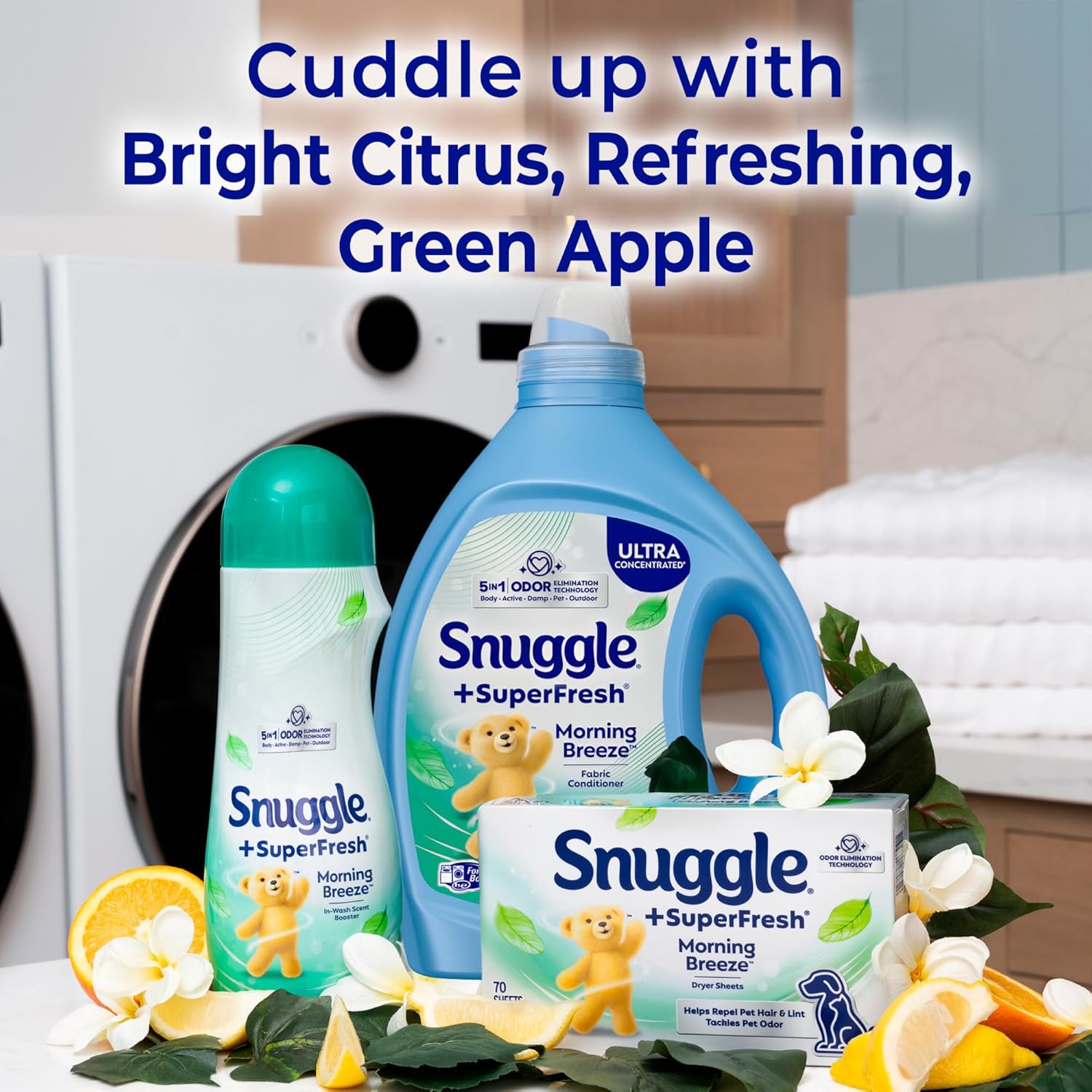 Snuggle SuperFresh Fabric Softener Liquid – Morning Breeze Scent for a Calming Self-Care Laundry Ritual, 150 Loads