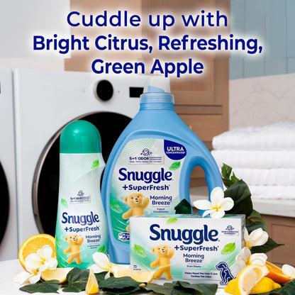 Snuggle SuperFresh Fabric Softener Liquid – Morning Breeze Scent for a Calming Self-Care Laundry Ritual, 150 Loads