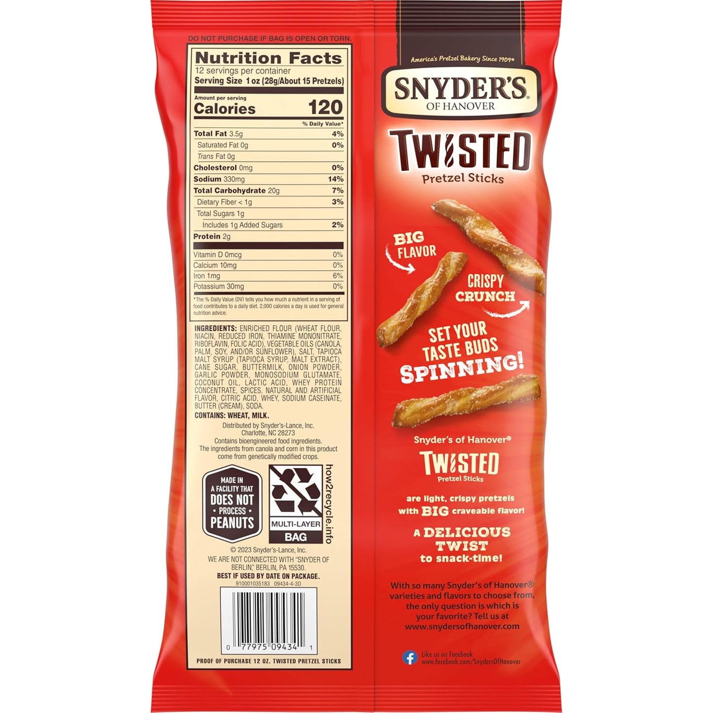 Snyder's of Hanover Seasoned Twisted Pretzel Sticks Gift Basket Snack for Mom on Her Birthday