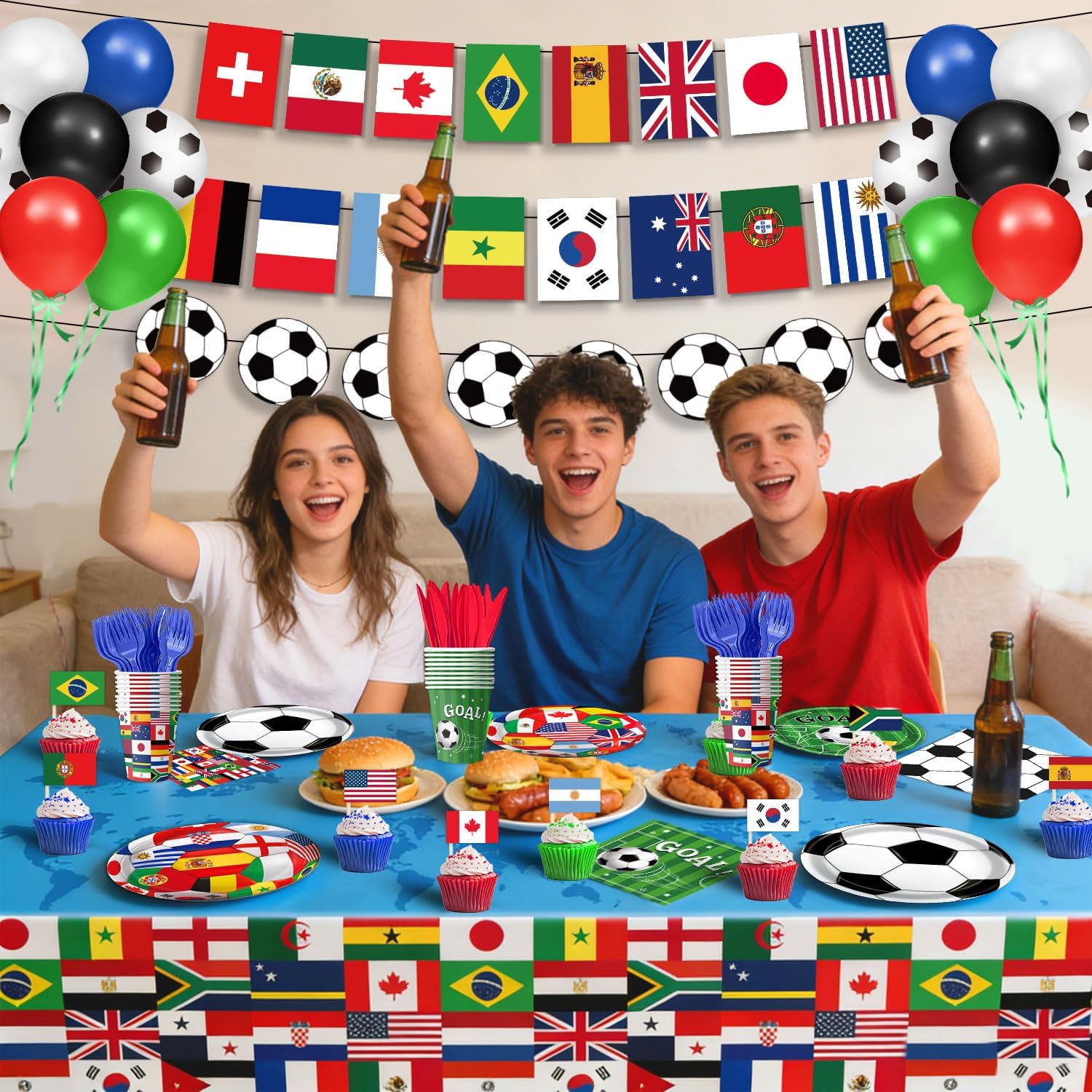 Soccer Birthday Party Gift Set – Complete Decorations Package for 24 Guests Ready to Host