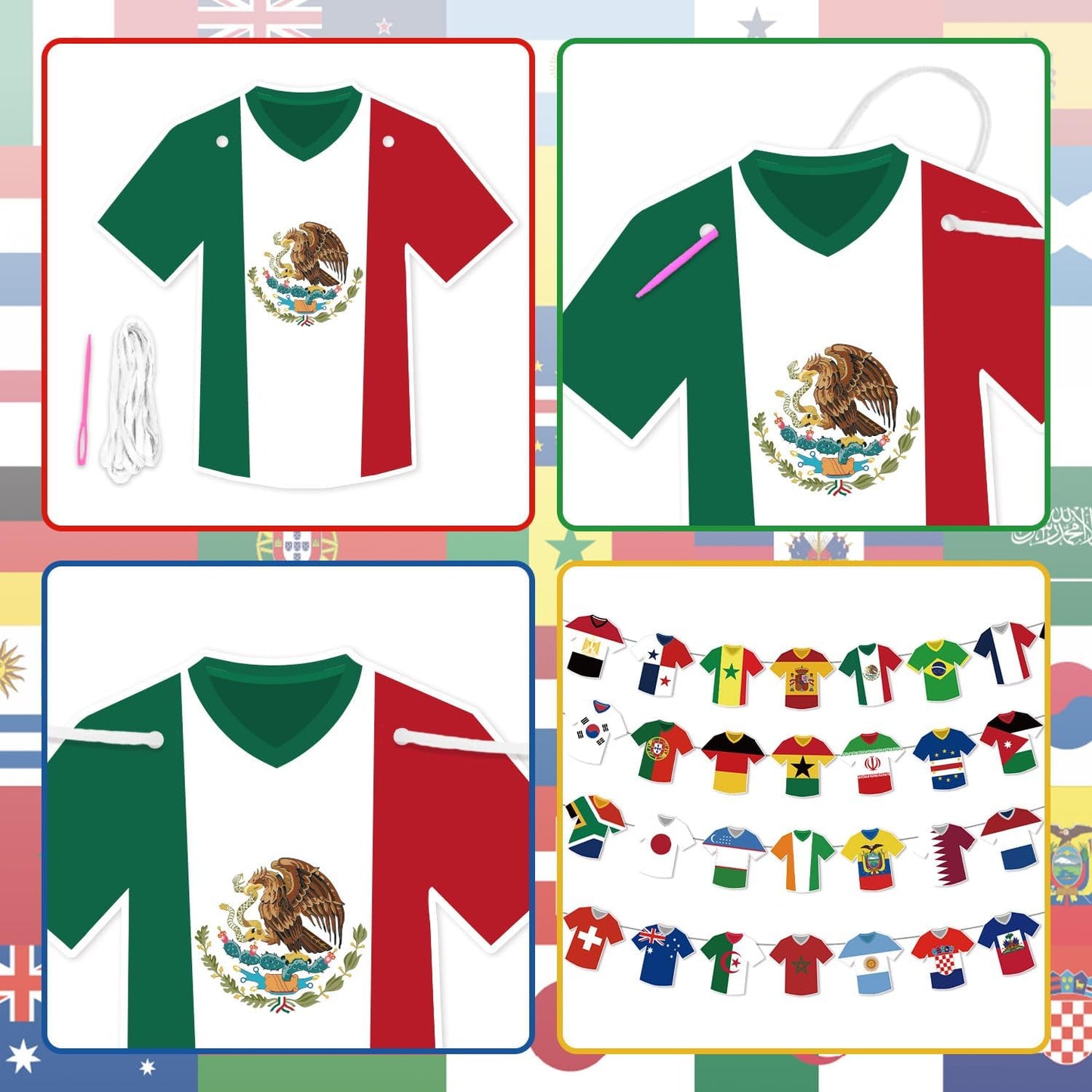 Soccer Party Banner – Child Safe Birthday Decoration, Soft Polyester Jersey Bunting for Kids Playroom and Backyard