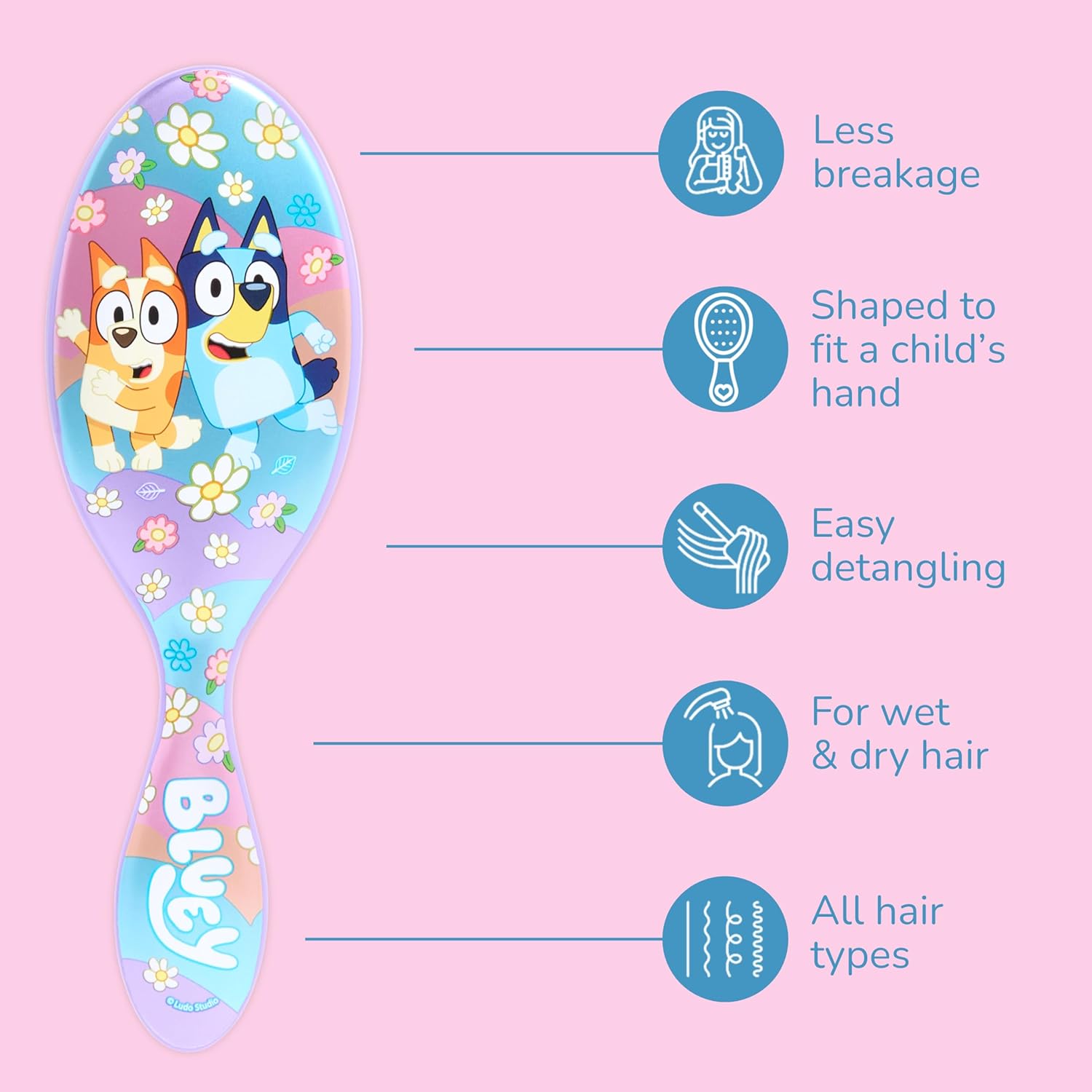 soft bristles that are gentle on the scalp and minimize split ends