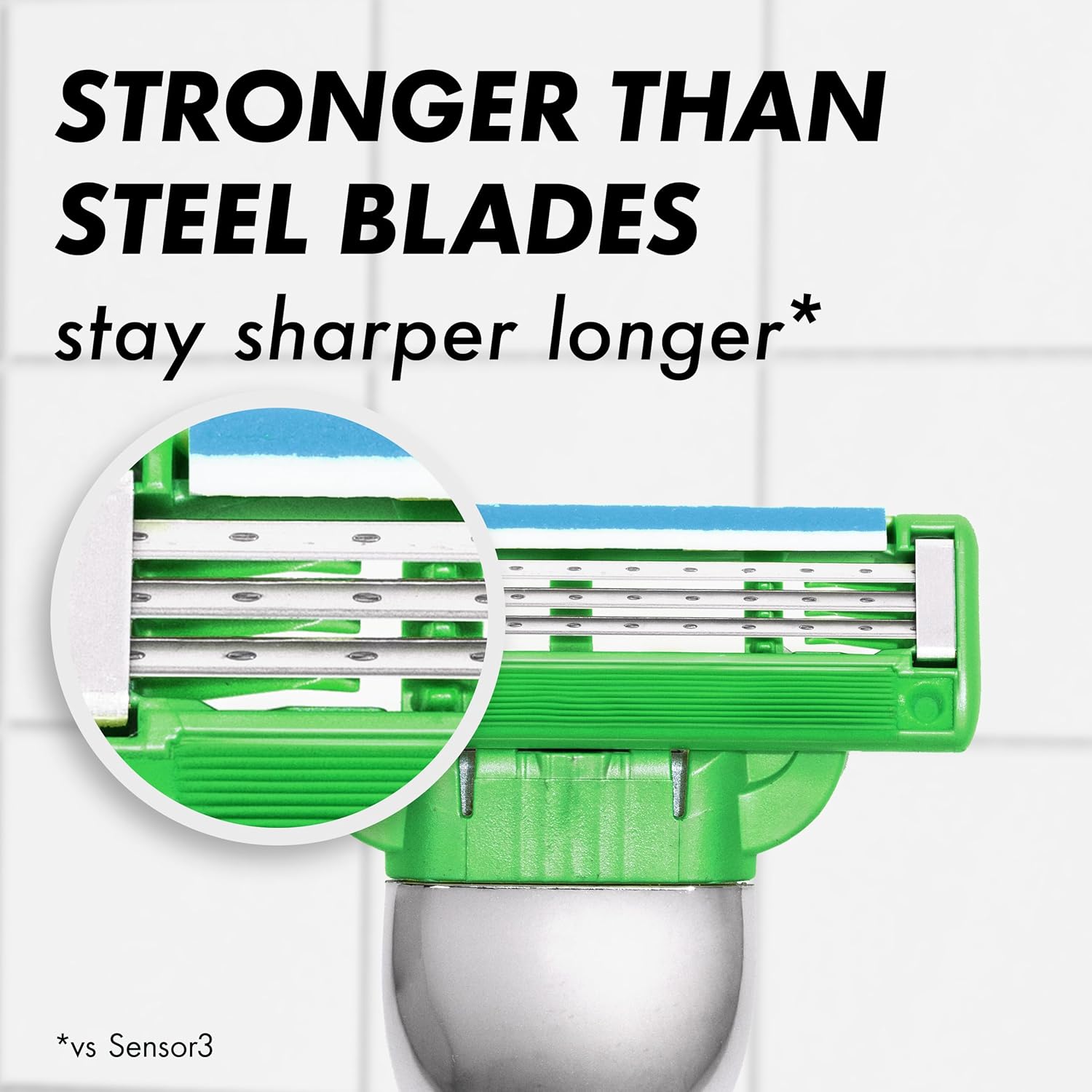 soft microfins that smooth and stretch skin before each cut