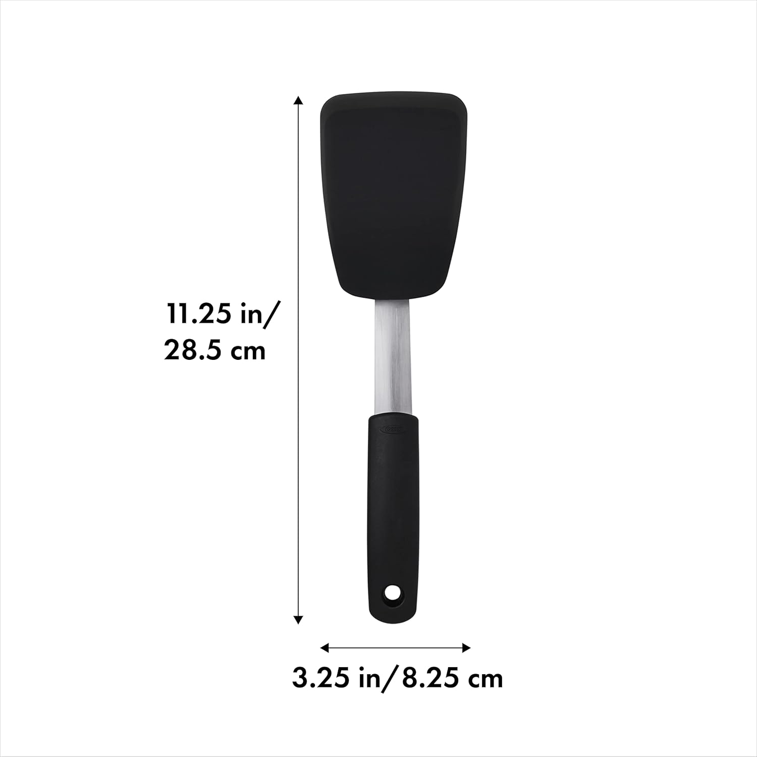 soft, non-slip good grips handle for secure wet-hand control