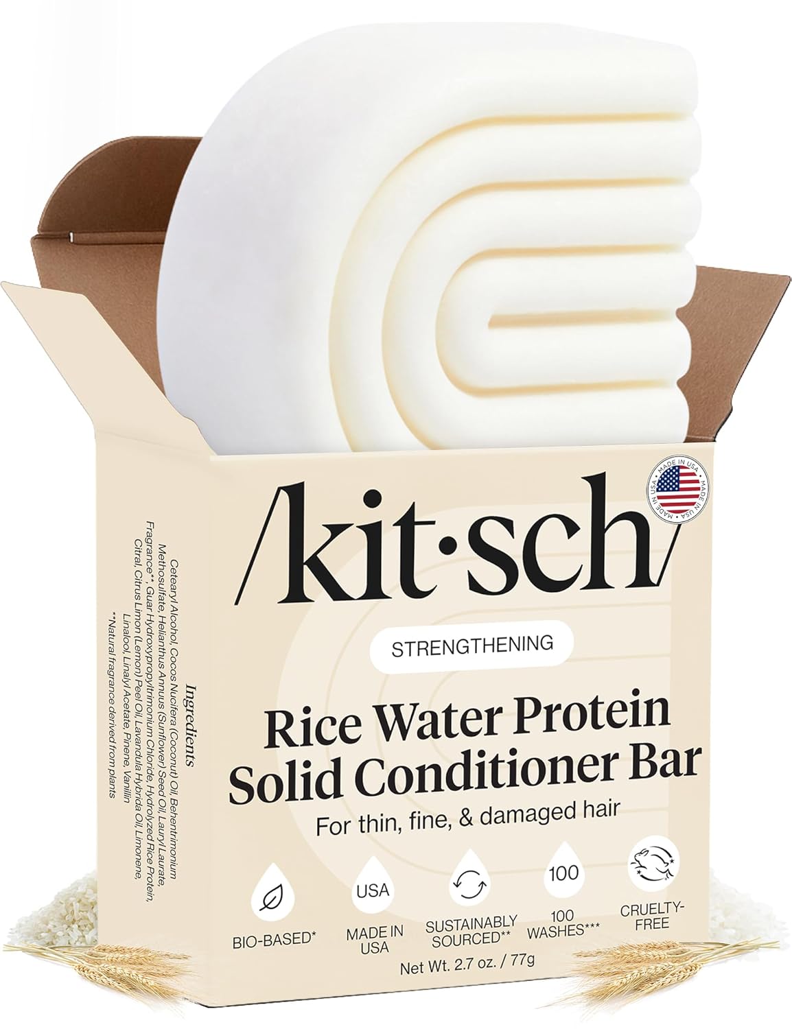 solid 2.7 oz rice water protein conditioner bar