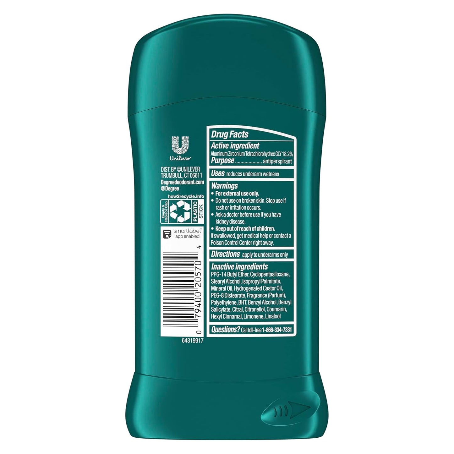 solid antiperspirant stick in 2.7 oz size, sold in pack of 6