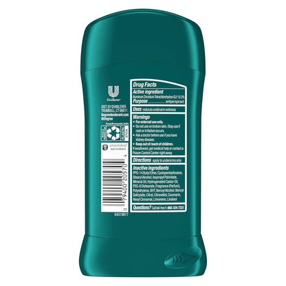 solid antiperspirant stick in 2.7 oz size, sold in pack of 6