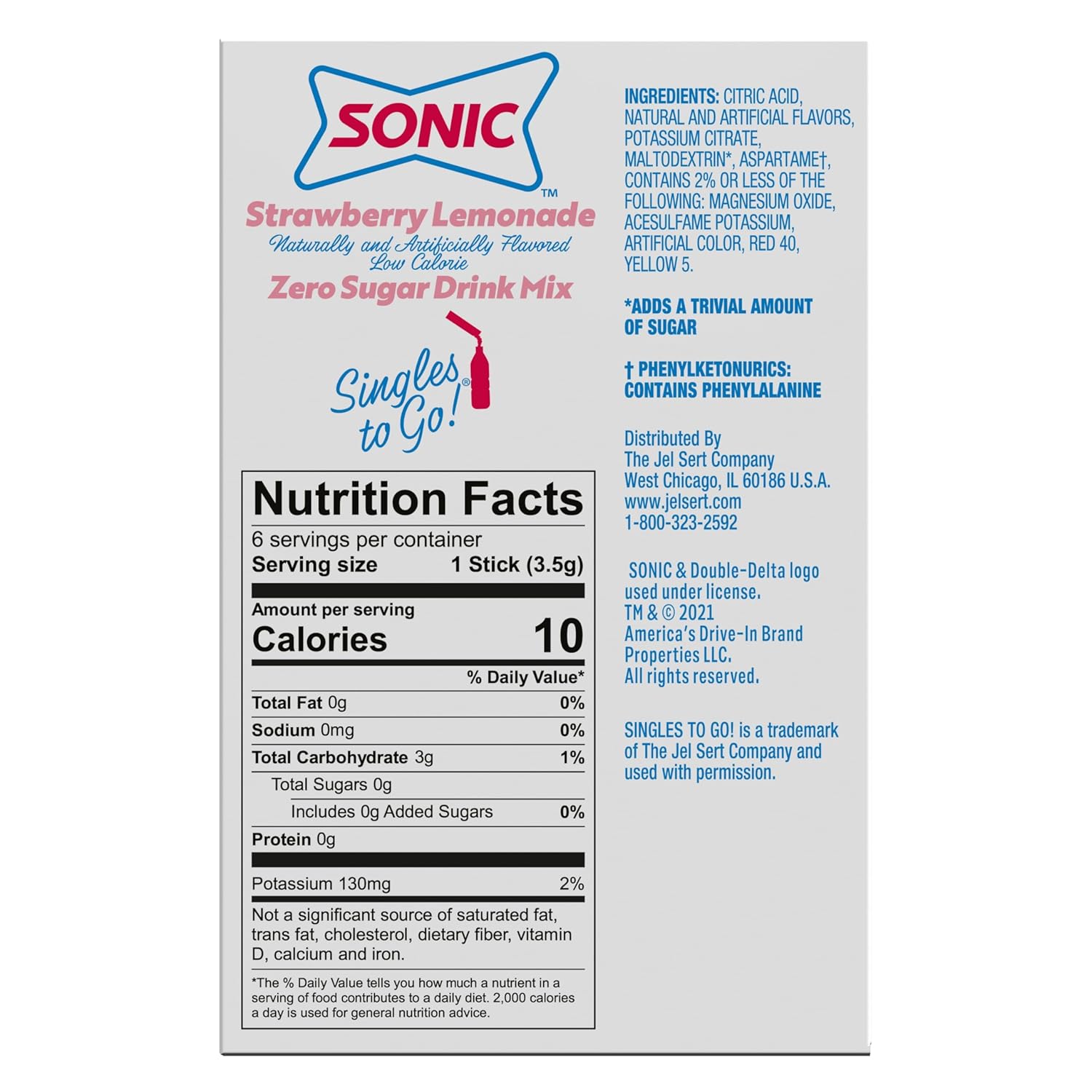 Sonic Singles to Go! Drink Mix Variety Pack – Sugar-Free Hydration for Self-Care Routines and Mindful Drinking Habits