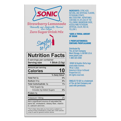 Sonic Singles to Go! Drink Mix Variety Pack – Sugar-Free Hydration for Self-Care Routines and Mindful Drinking Habits