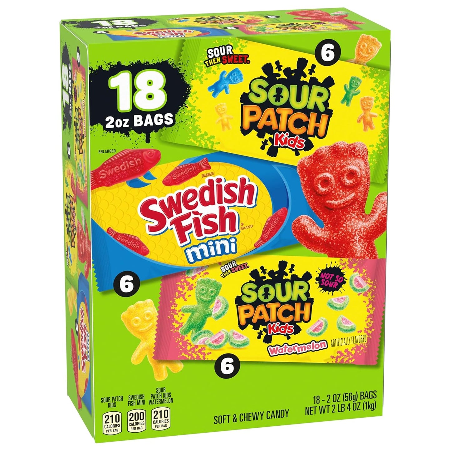 SOUR PATCH KIDS and SWEDISH FISH Mini Candy Variety Pack – Lunchbox Snack Bags for Kids' Lunches and Backpacks