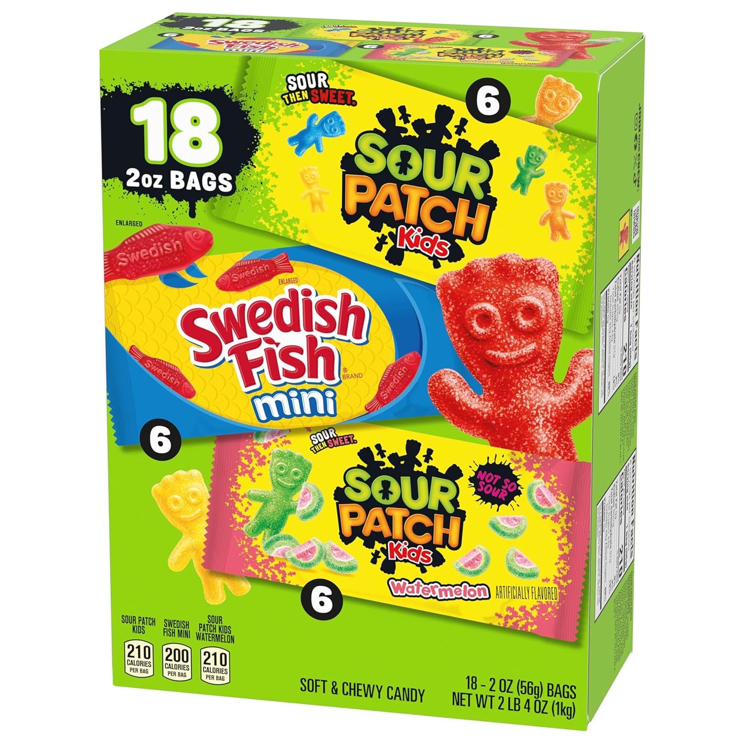 SOUR PATCH KIDS and SWEDISH FISH Mini Candy Variety Pack – Lunchbox Snack Bags for Kids' Lunches and Backpacks