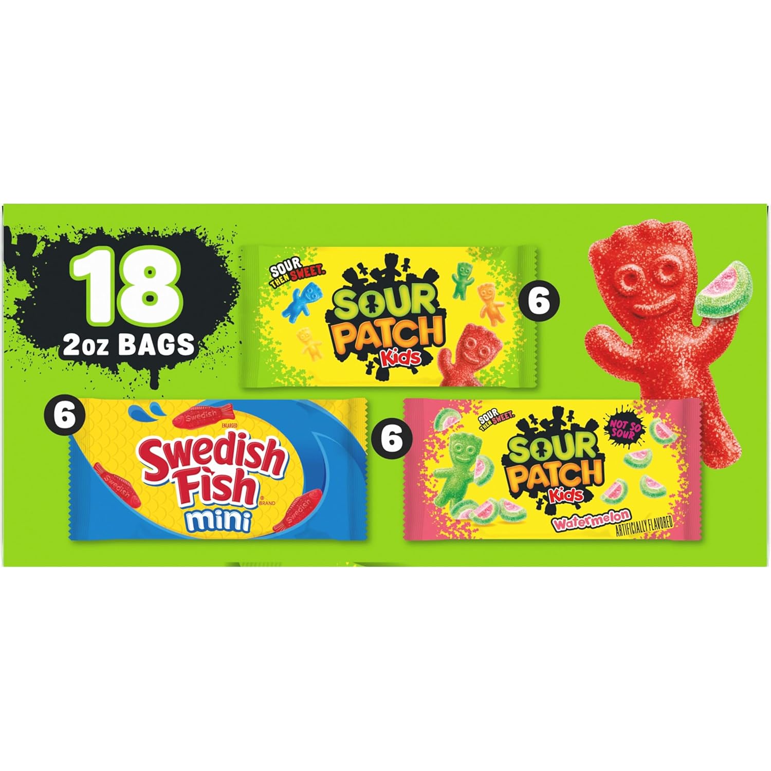 SOUR PATCH KIDS and SWEDISH FISH Mini Candy Variety Pack – Lunchbox Snack Bags for Kids' Lunches and Backpacks