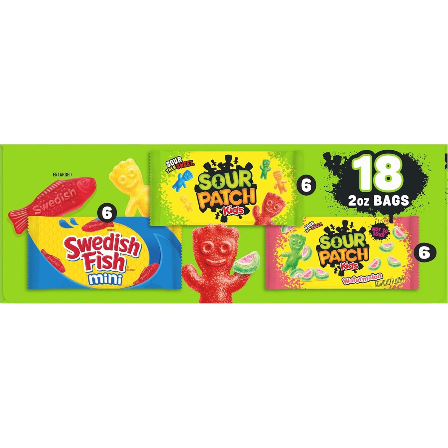 SOUR PATCH KIDS and SWEDISH FISH Mini Candy Variety Pack – Lunchbox Snack Bags for Kids' Lunches and Backpacks
