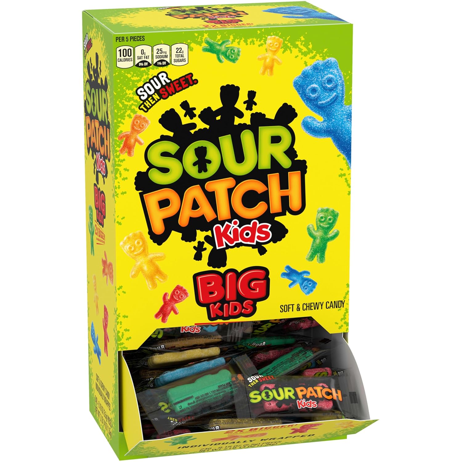 SOUR PATCH KIDS Big Kids Individually Wrapped Soft & Chewy Candy for Kids Lunchboxes and After-School Snacks, 240 Count Box