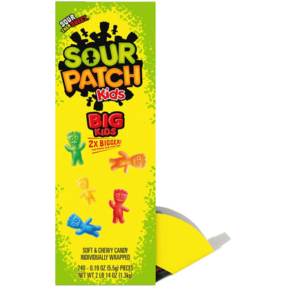 SOUR PATCH KIDS Big Kids Individually Wrapped Soft & Chewy Candy for Kids Lunchboxes and After-School Snacks, 240 Count Box