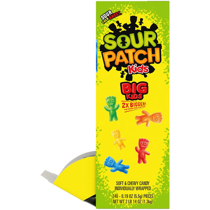SOUR PATCH KIDS Big Kids Individually Wrapped Soft & Chewy Candy for Kids Lunchboxes and After-School Snacks, 240 Count Box