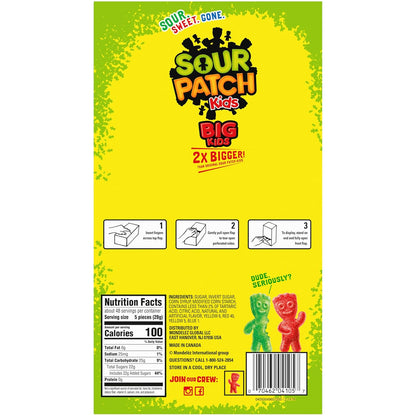 SOUR PATCH KIDS Big Kids Individually Wrapped Soft & Chewy Candy for Kids Lunchboxes and After-School Snacks, 240 Count Box