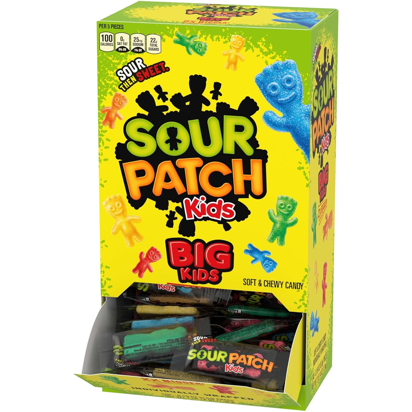 SOUR PATCH KIDS Big Kids Individually Wrapped Soft & Chewy Candy for Kids Lunchboxes and After-School Snacks, 240 Count Box
