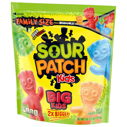 SOUR PATCH KIDS Big Kids Soft & Chewy Candy, Family Size Resealable Bulk Bag, 1.7 lb