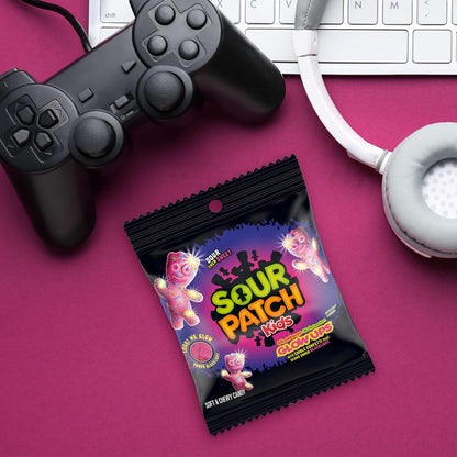 SOUR PATCH KIDS Glow Ups Strawberry-Watermelon Soft & Chewy Candy, Bulk Candy for Kids' Birthday Party Favors and Goodie Bags, 12-3.08 oz Bags
