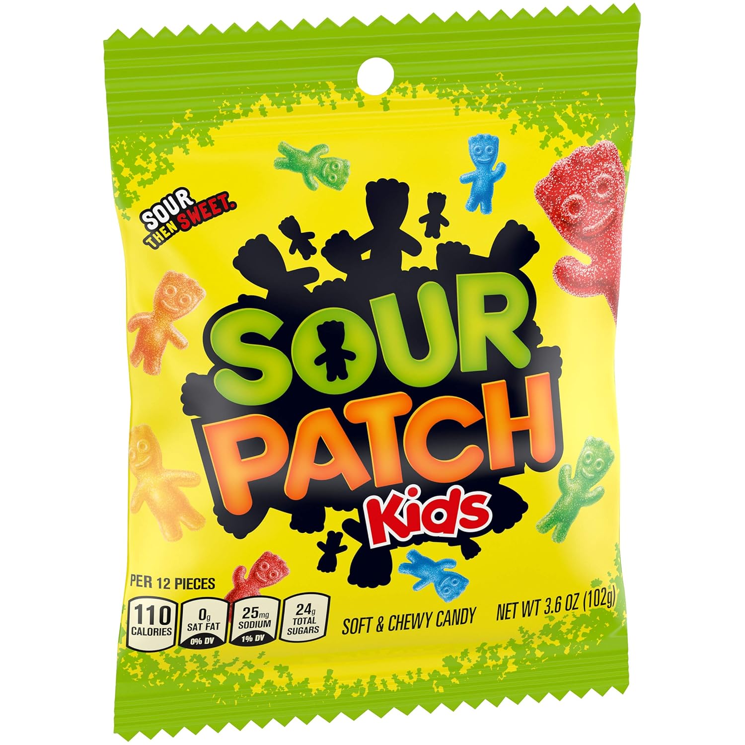 Sour Patch Kids Original Soft & Chewy Candy 3.6oz 12-Pack – Lunchbox Snack and Trick-or-Treat Handout for School Kids