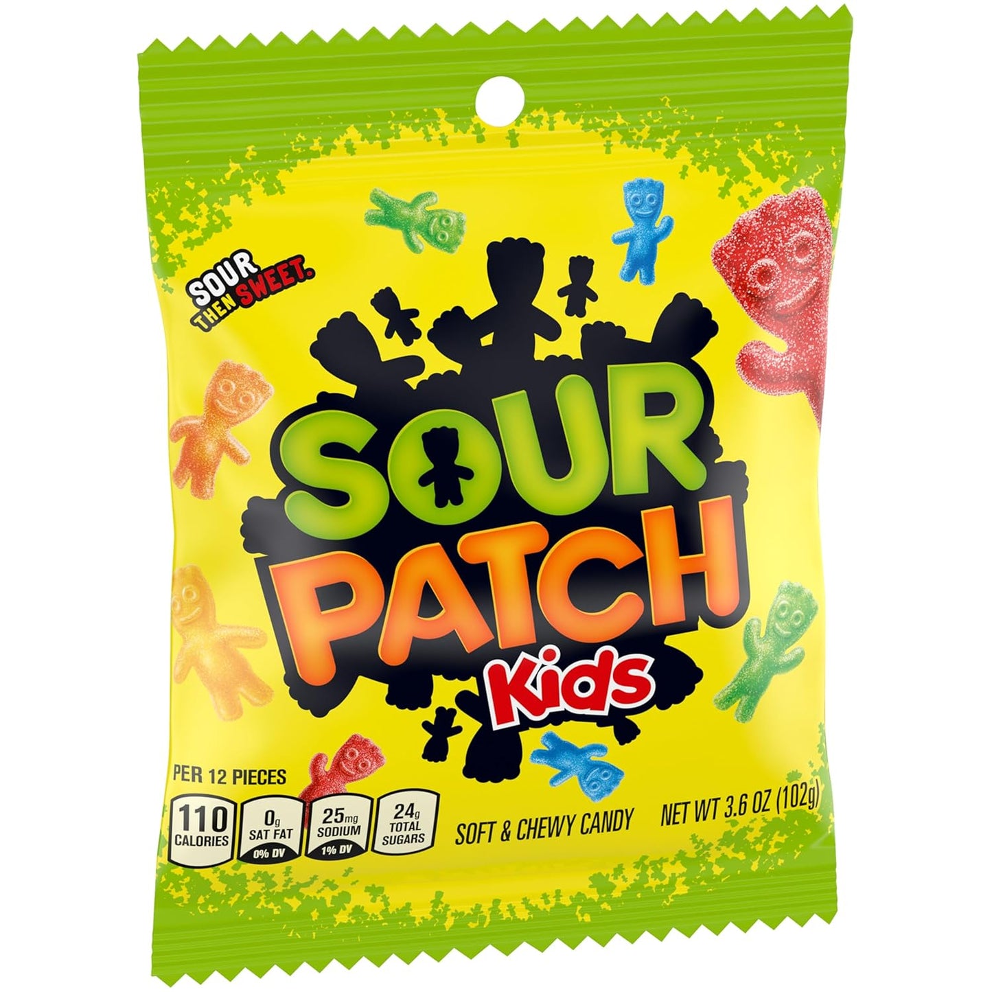 Sour Patch Kids Original Soft & Chewy Candy 3.6oz 12-Pack – Lunchbox Snack and Trick-or-Treat Handout for School Kids