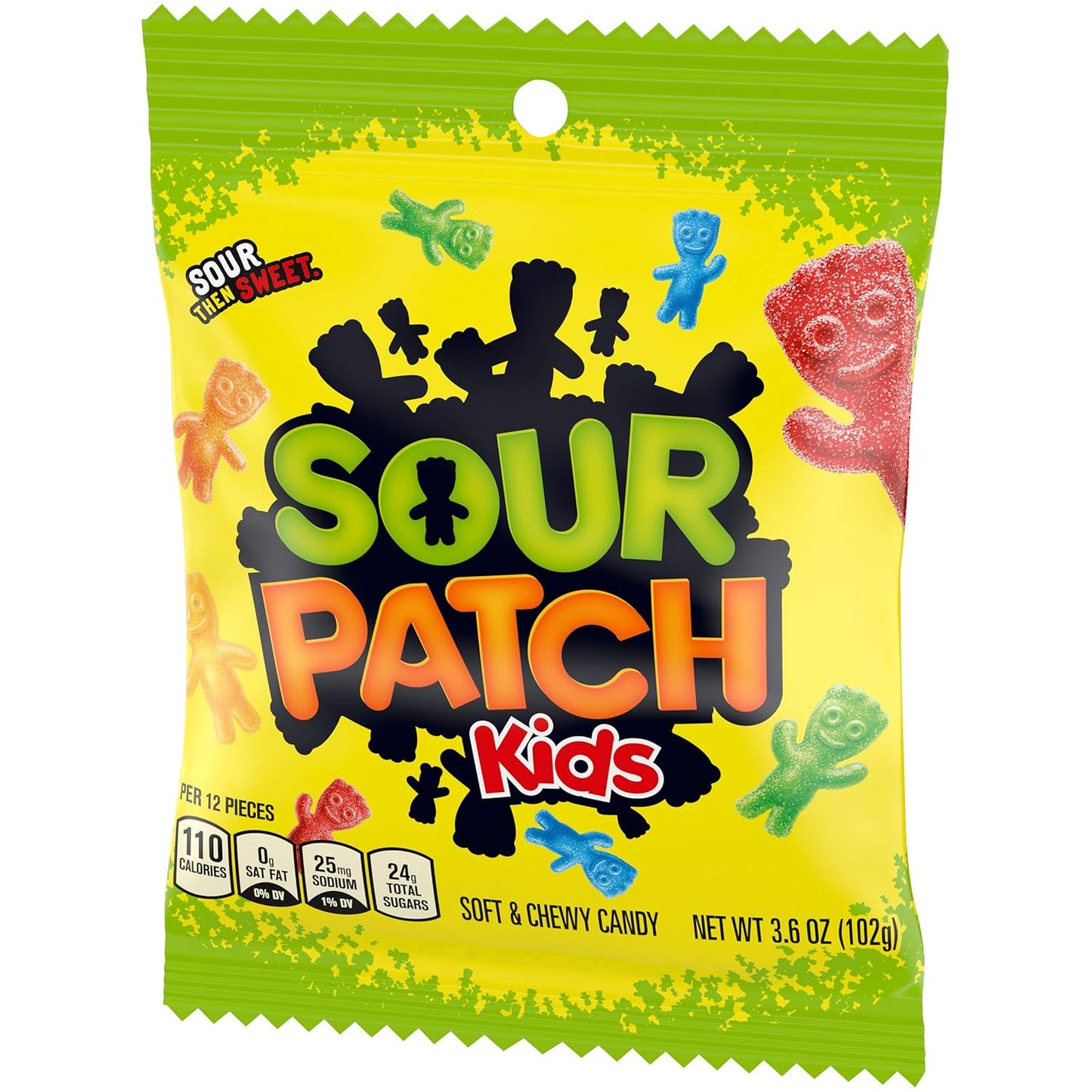 Sour Patch Kids Original Soft & Chewy Candy 3.6oz 12-Pack – Lunchbox Snack and Trick-or-Treat Handout for School Kids