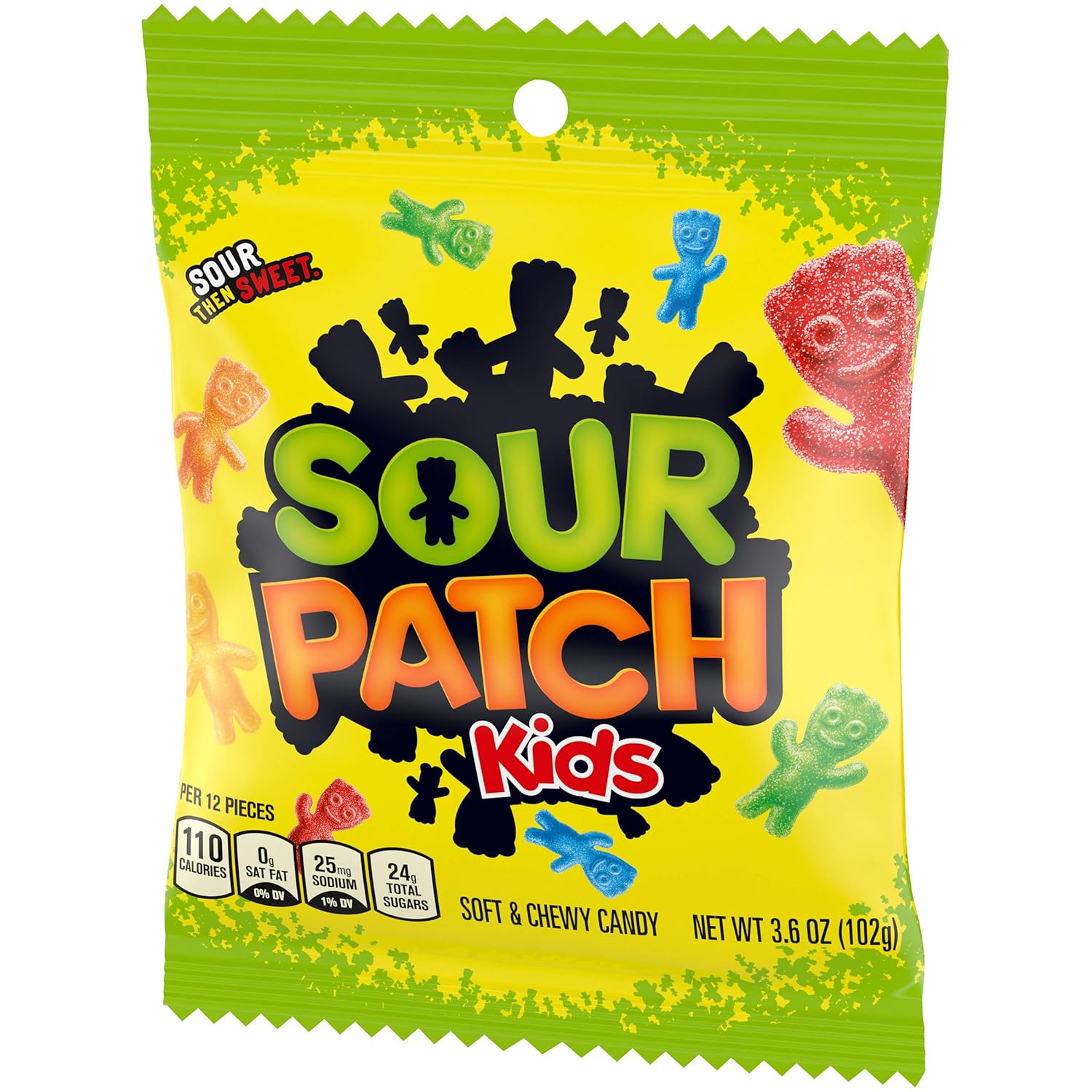 Sour Patch Kids Original Soft & Chewy Candy 3.6oz 12-Pack – Lunchbox Snack and Trick-or-Treat Handout for School Kids