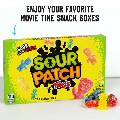 SOUR PATCH KIDS Original & SWEDISH FISH Candy Variety Pack – School Lunchbox Snacks for Kids' Lunch Bags, 15 Individually Wrapped Movie Theater Boxes