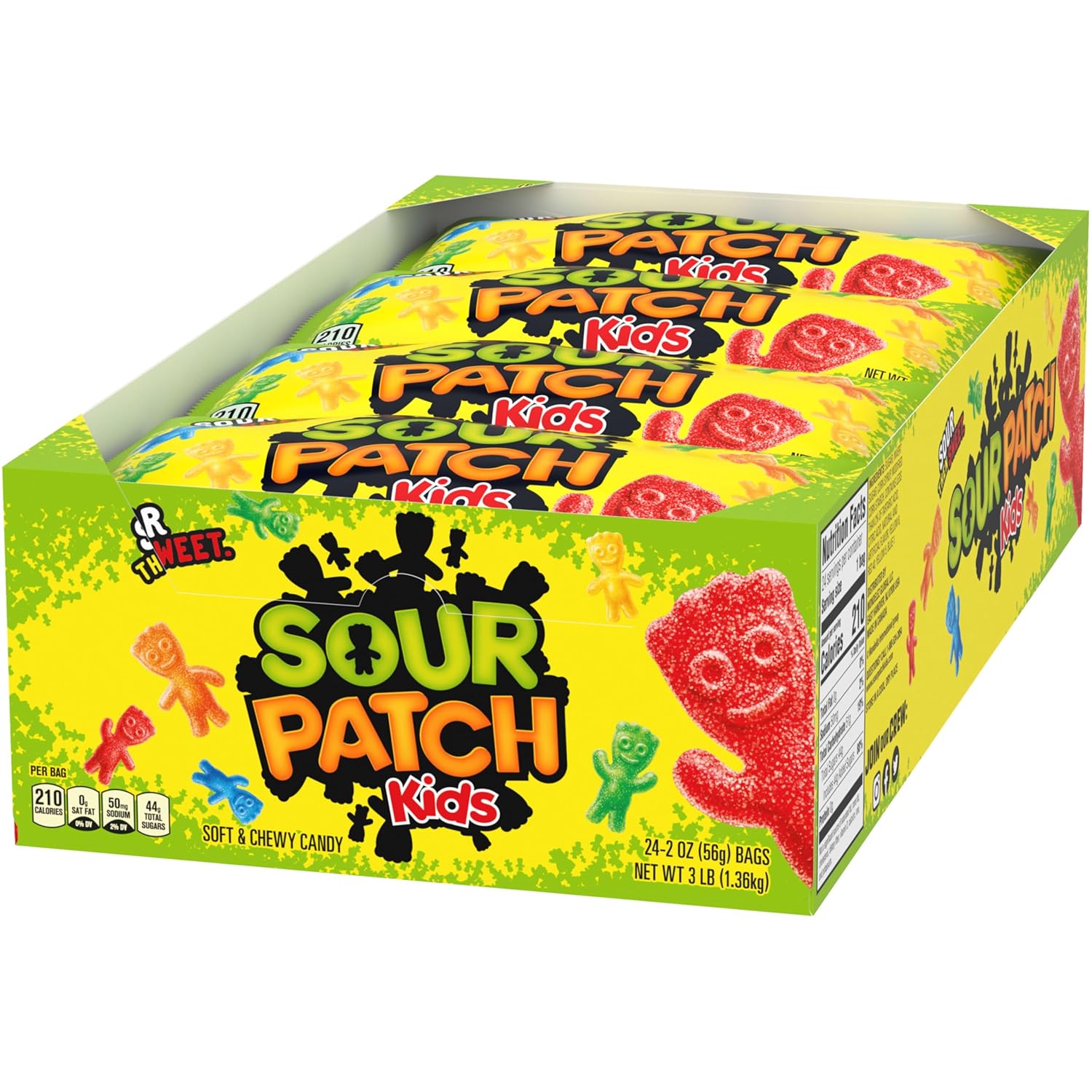 SOUR PATCH KIDS Soft & Chewy Gummy Candy Bulk Pack – Lunchbox Treats for School and After-School Snack Time