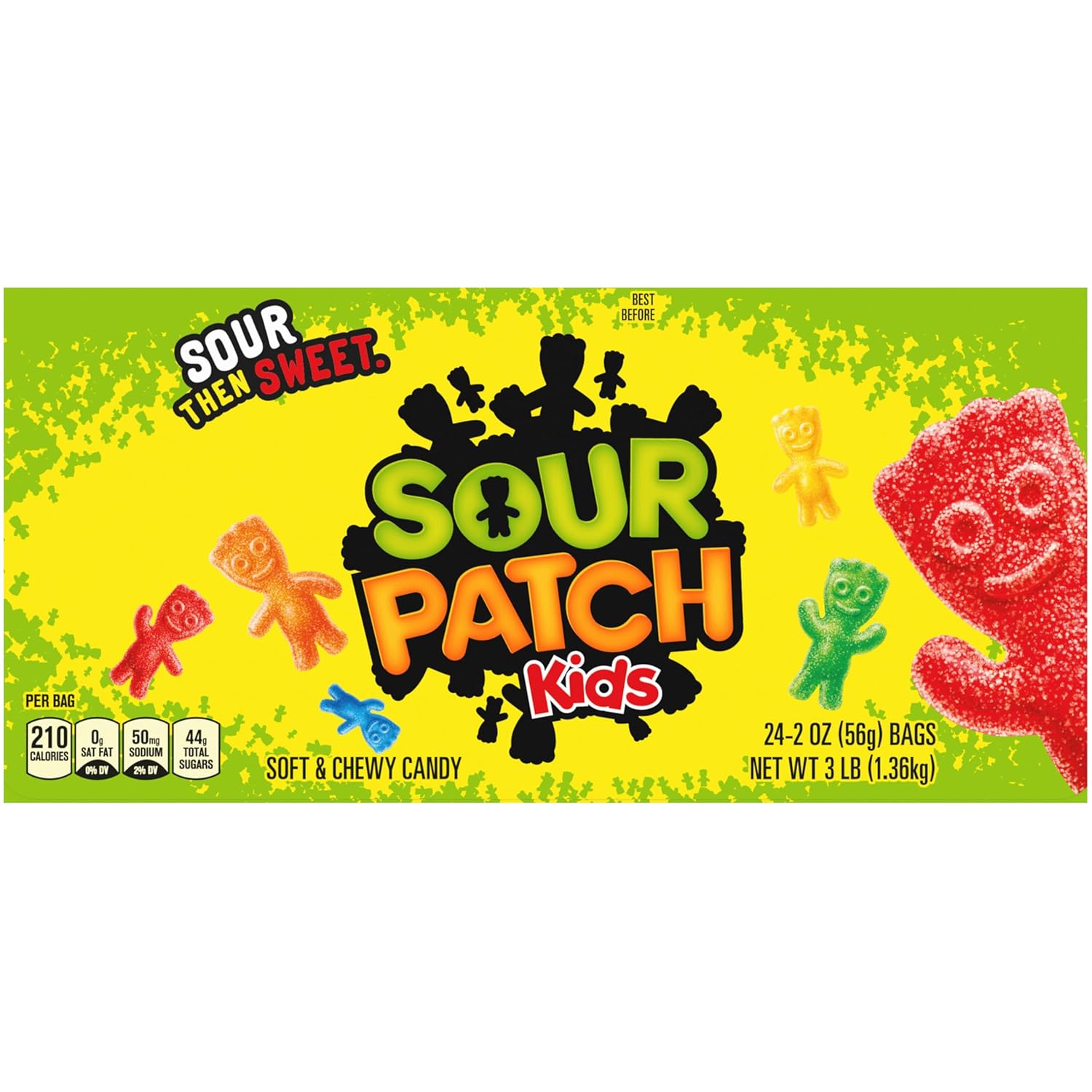 SOUR PATCH KIDS Soft & Chewy Gummy Candy Bulk Pack – Lunchbox Treats for School and After-School Snack Time