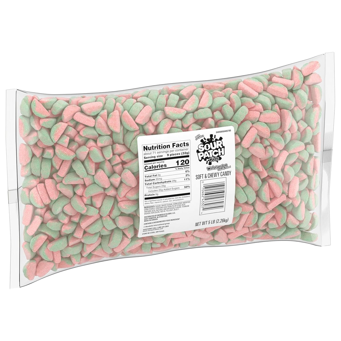 SOUR PATCH KIDS Watermelon Soft & Chewy Candy, 80 oz Bulk Bag for Kids Lunchboxes and Family Snack Pantry