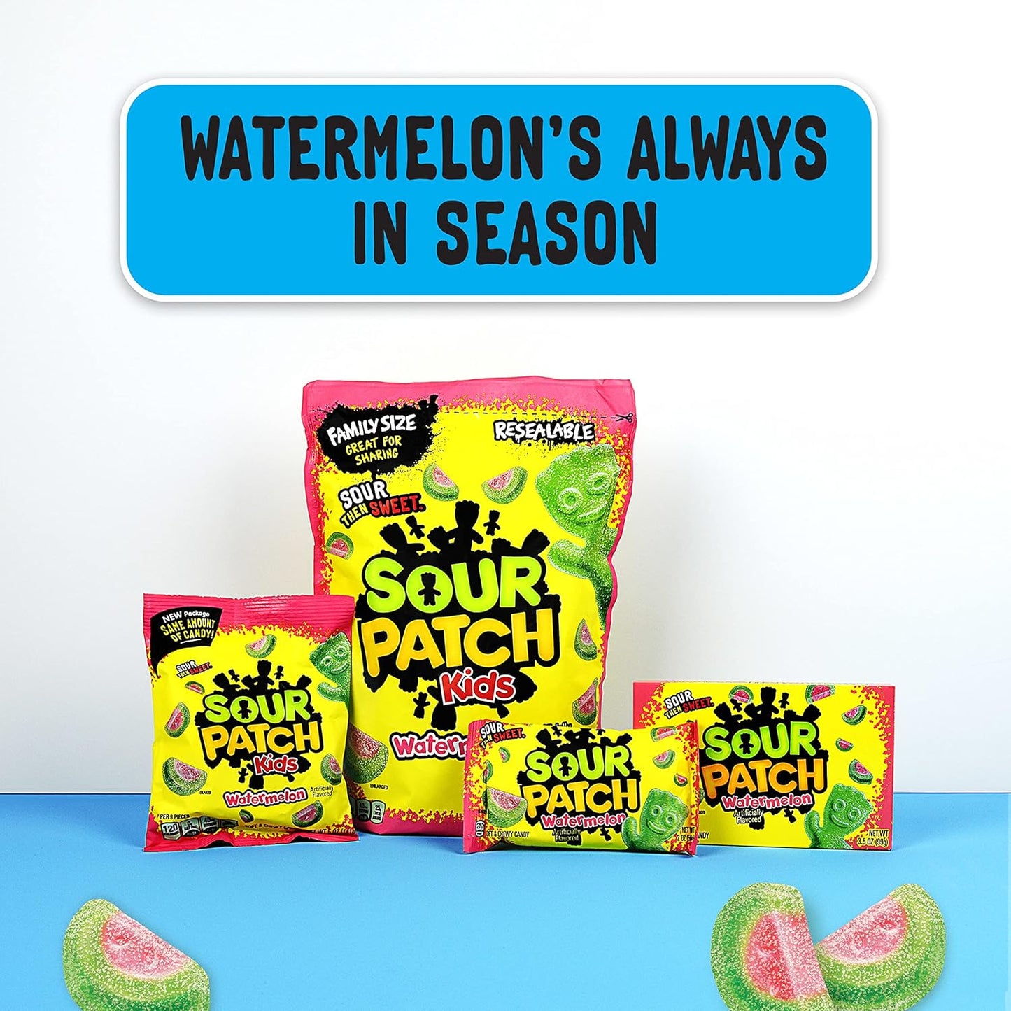 SOUR PATCH KIDS Watermelon Soft & Chewy Candy – Bulk 12-Pack Lunchbox Snack for School-Age Kids