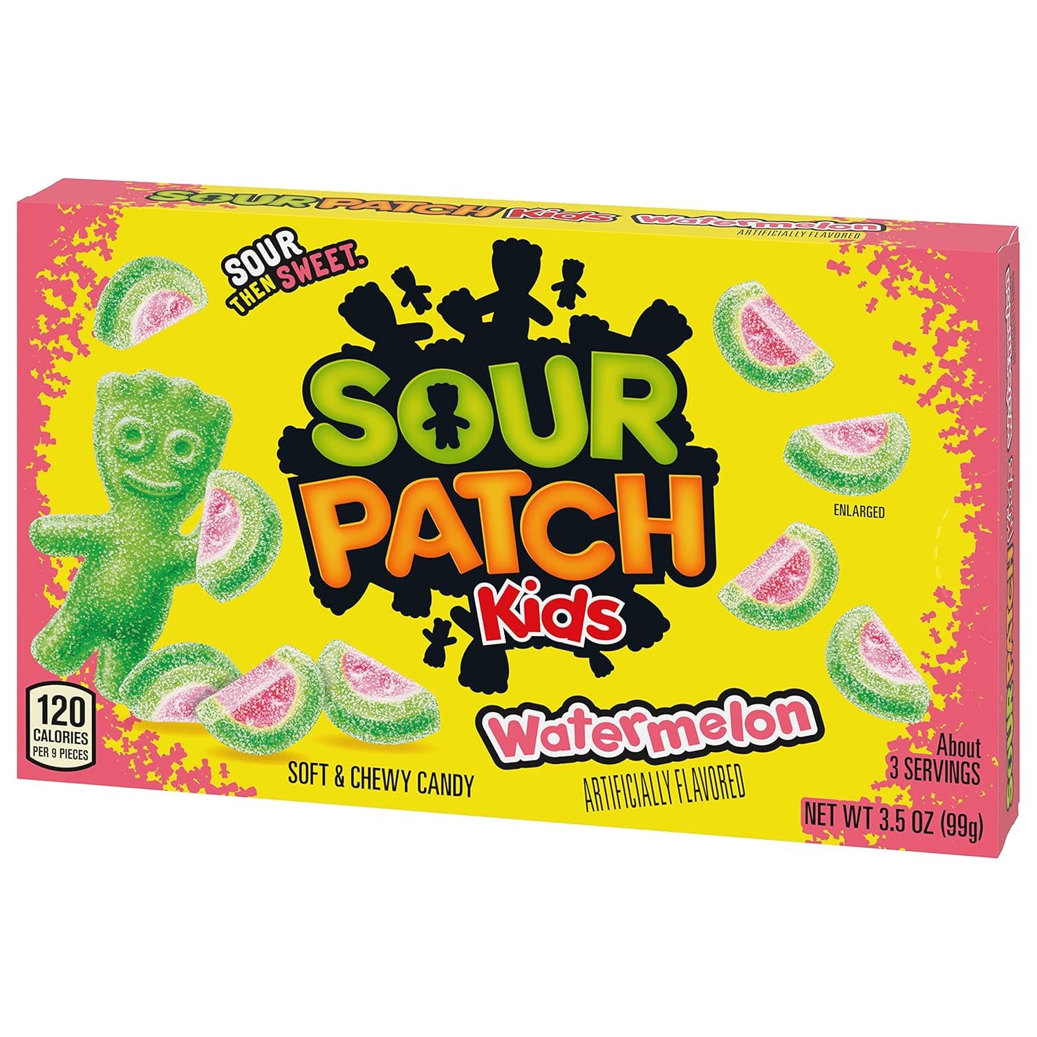 SOUR PATCH KIDS Watermelon Soft & Chewy Candy, Bulk Lunchbox Snack for Kids' School Lunches and After-School Treats, 12 - 3.5 oz Boxes