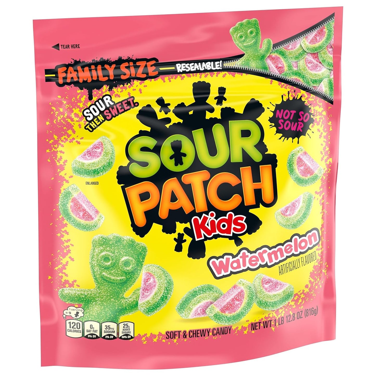 SOUR PATCH KIDS Watermelon Soft & Chewy Candy – Holiday Hostess Gift and Stocking Stuffer Candy, Pack of 2