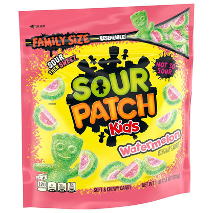 SOUR PATCH KIDS Watermelon Soft & Chewy Candy – Holiday Hostess Gift and Stocking Stuffer Candy, Pack of 2