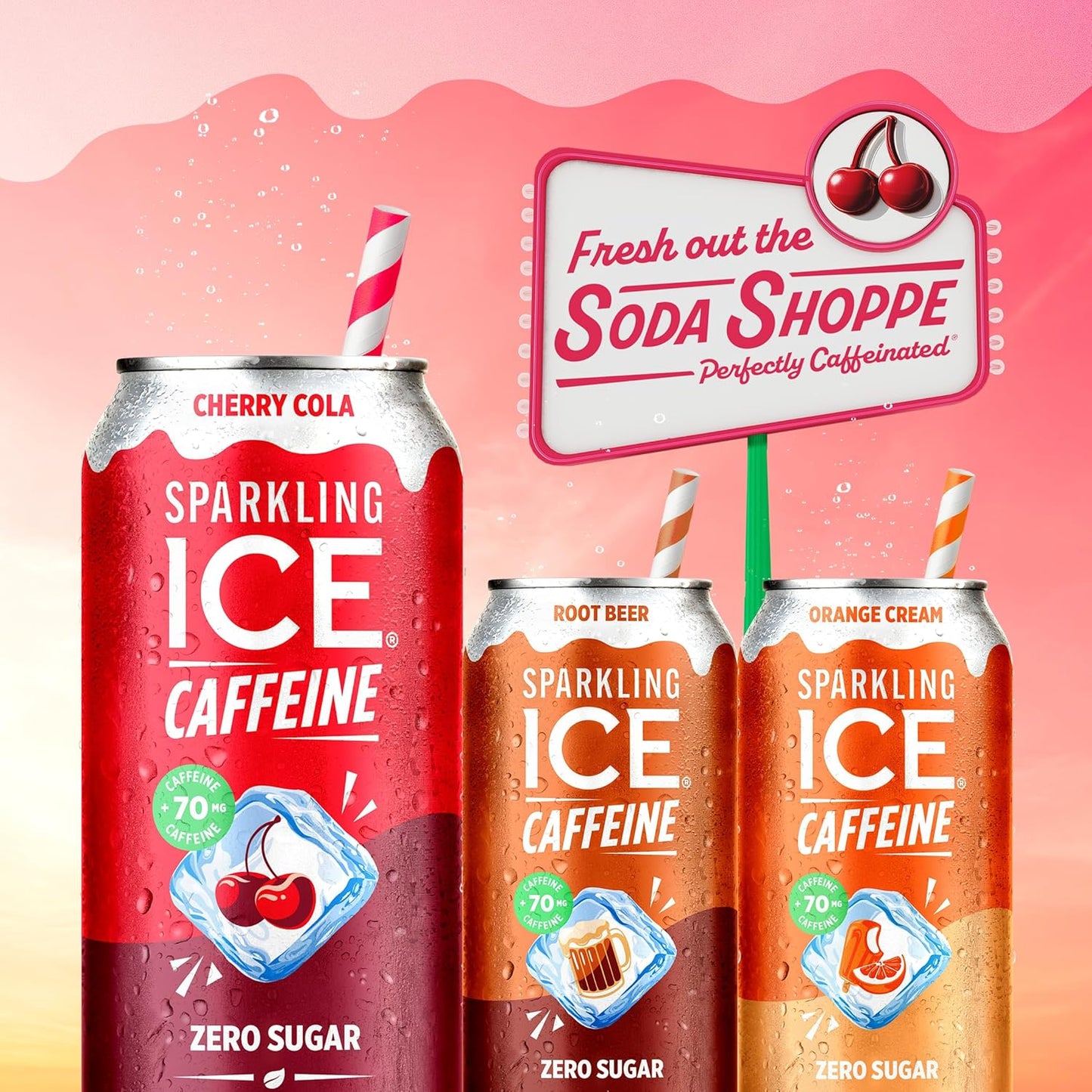 Sparkling Ice® Caffeine Soda Shoppe Root Beer – Portable Energy for Hiking Trail Refuels, 16 fl oz Cans 12-Pack