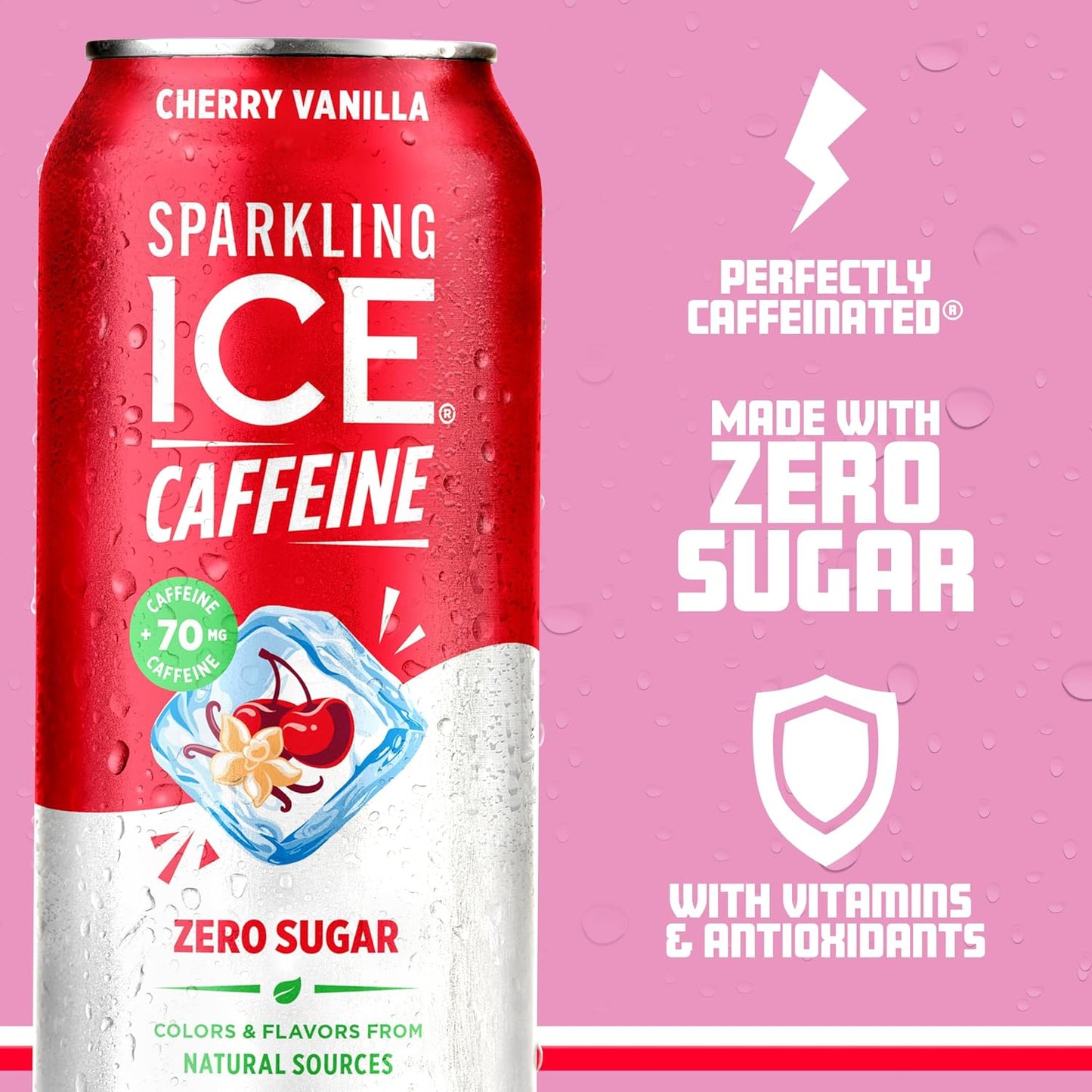 sparkling water base with bold fruit-forward flavor profiles