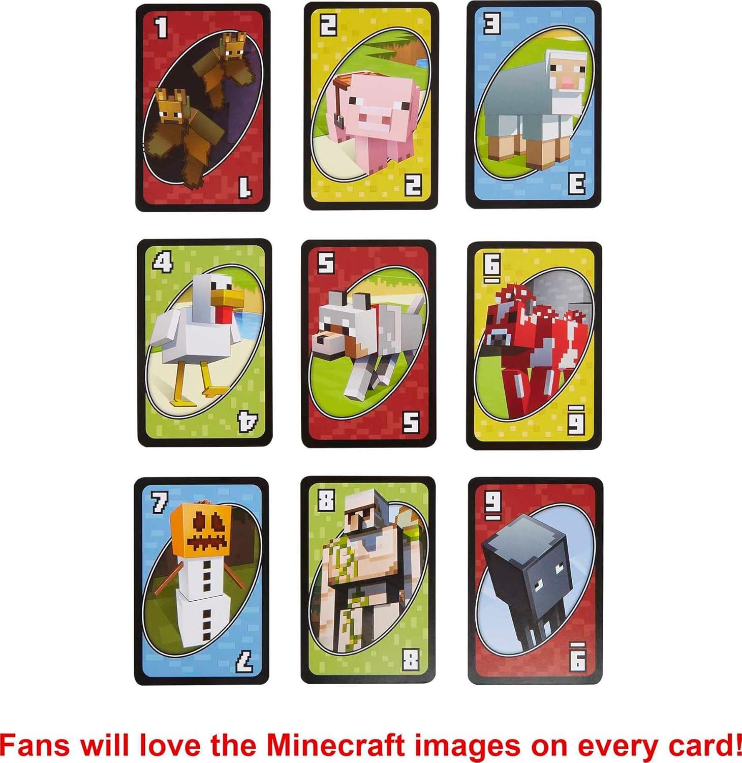 special action card unique to each theme (e.g., creeper card forces 3-card draw in minecraft edition)