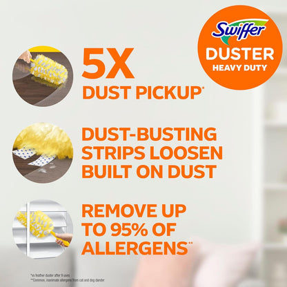 specially coated fibers that grab and trap dust in every direction