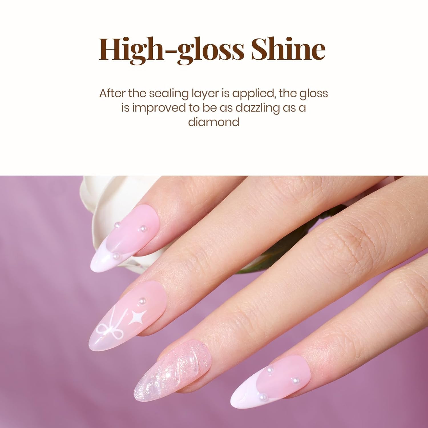 specialty variants including chrome-proof, matte, cat eye, milky white, and builder gel formulas