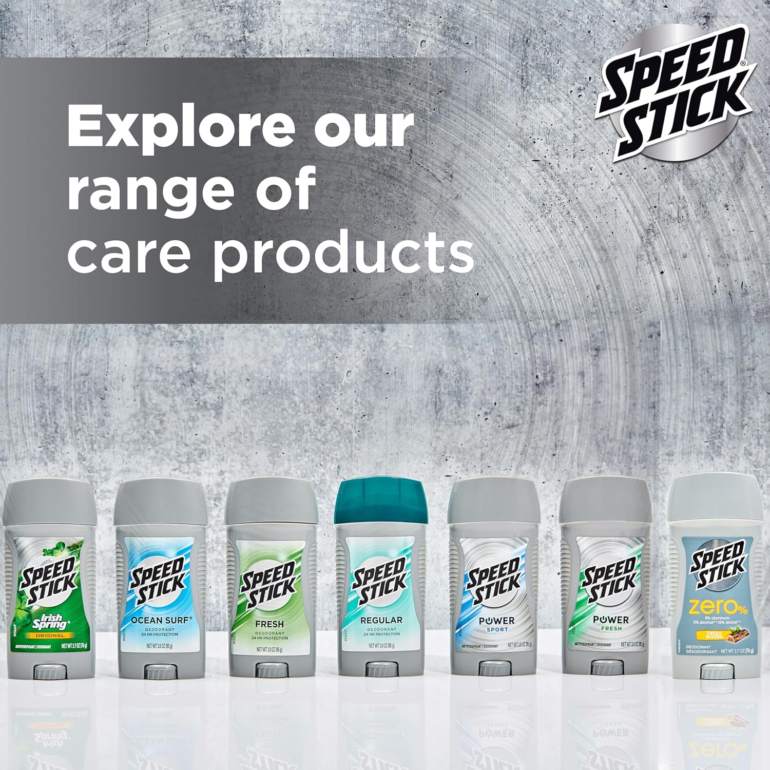 Speed Stick Men's Deodorant – Daily Self-Care Ritual Stick, Aluminum-Free 24-Hour Odor Protection, 4 Pack
