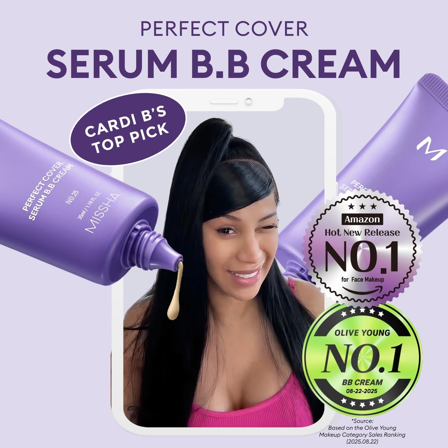 spf 42 broad-spectrum sun protection built into the base